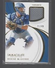 REESE McGUIRE 2019 PANINI IMMACULATE COLLECTION JERSEY CARD #IS-RM /49