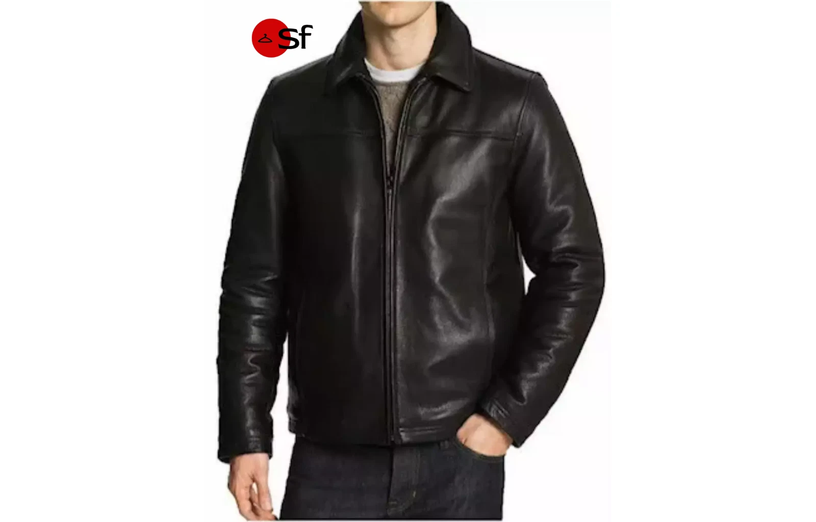 Premium Men's Genuine Black Lined Leather Jacket Flight Bomber Coat