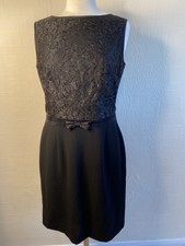 Escada  Margaretha Ley Uk12 Black Dress Jacket Wool Detailed Party Cruise Smart