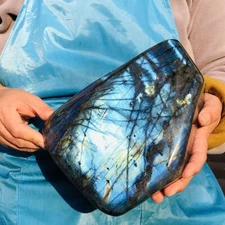 8.64LB Natural Labrador Moonstone Quartz Crystal Free Form Mineral Specimen 3156