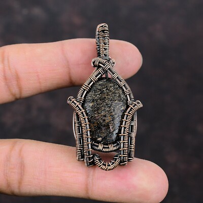 Dinosaur Bone Wire Wrapped Pendant Handcrafted Copper Gift 2.36''
