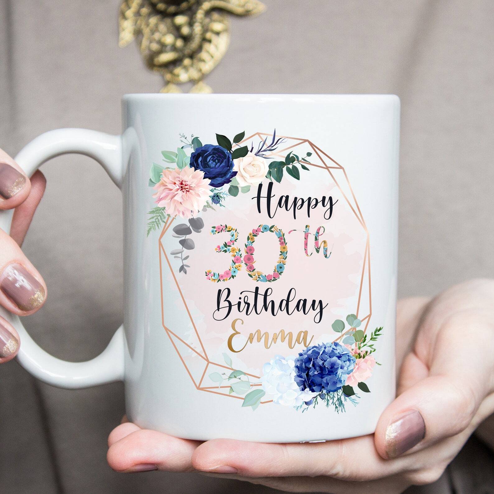 Personalized Birthday Mug Happy 30th Birthday Gift Custom Name And Age Mug For