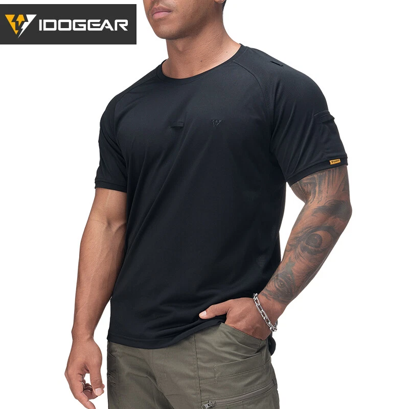IDOGEAR Tactical Summer T shirt Sports t-shirts Short Sleeve Black Men t-shirts  - Image 2 of 4