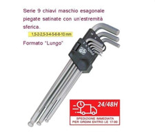 FerMec 302-9-clip serie 9 chiavi lunghe maschio esagonale brugola testa sferica