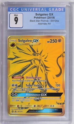 Pokemon - Solgaleo GX (SM104a) - Full Art (Gold) - Black Star Promos [CGC  9]
