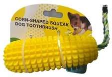 NEW Corn Squeaky Dog Tooth Cleaning Brush Chew Toy Strong Chewer