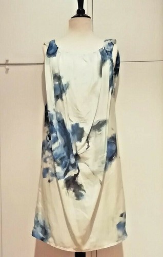 PENNY BLACK Abito donna in seta fantasia fiori blu con sottoveste Tg. 40 |  eBay
