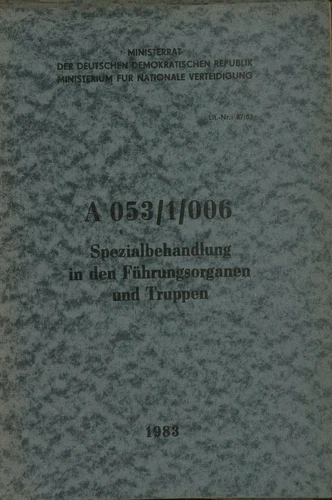 NVA Handbook - Special Treatment in the Leadership Organs and Troops People's Army