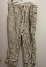 Classic Elements Womens Capri Pants Beige Siz...