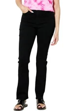 DG2 by Diane Gilman Virtual Stretch Denim Straight-Leg Jean Black
