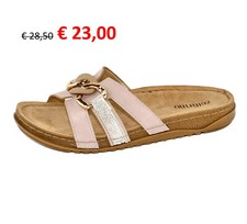 Zeffirino ciabatta bassa aperta fascia catena DONNA rosa CSER200300A1S