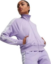 PUMA Women's Standard Iconic T7 Zip Up Track Jacket  Vivid Violet  X-Small