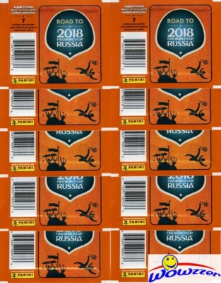 (10) 2018 Panini Road to World Cup FIFA Russia Factory Sealed Packs-70 Stickers!