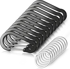 2/10 Mini Carabiner Clips with Key Rings Aluminum D Shape Locking Carabine Key