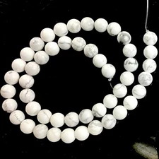 Natural White Howlite Round Loose Beads 15" 4mm 6mm 8mm 10mm 12mm Jewelry Making
