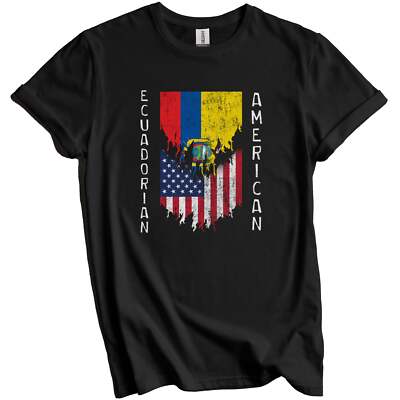 Ecuadorian American Flags Ripped Torn Ecuador T-Shirt