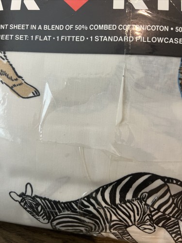 Springmaid GEAR KIDS "Safari Fun” Twin Sheet Set 3pc Sealed NOS Vintage 1990's - Picture 6 of 6