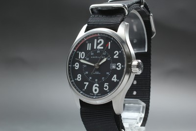 [Near MINT] Hamilton Khaki H706050 44mm Black Dial Date Automatic Men's Watch