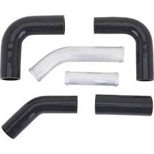 Universal Black Silicone/Aluminum Radiator Hose Kit - Complete Starter Kit
