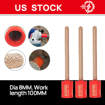 3pcs 8mm*100mm Finger Bit Diamond Mortar Raking Bits Milling Brick Stone Removal