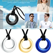 Circle of Life Eternity Cremation Jewelry Urn Necklace for Ashes For Women Men