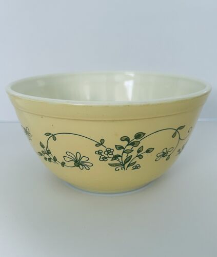 Vintage Pyrex 2er Set Shenandoah gelb verschachtelte Rührschüsseln #S 401/402 - Bild 6 von 11