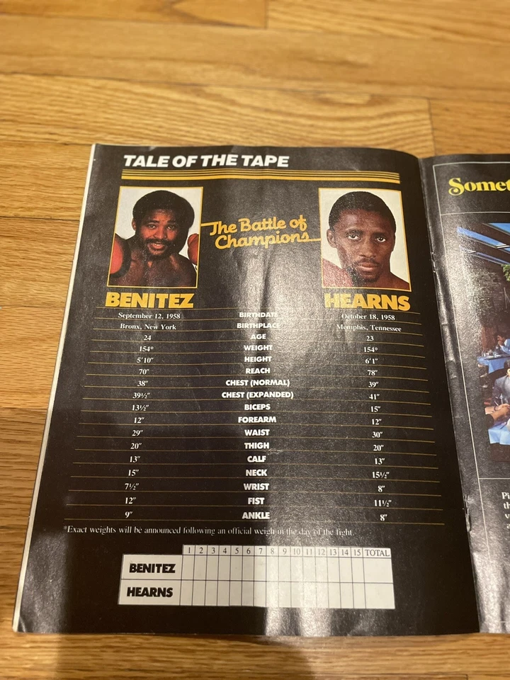 Thomas Hearns Wilfred Benitez Boxing Program - Image 4 of 4