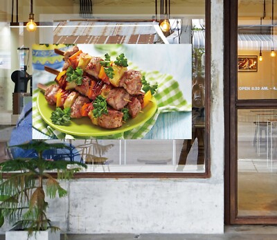3D Grill Kebab Shop BBQ A1007 Window Stickers Vinyl Wallpaper Wall Murals Amy