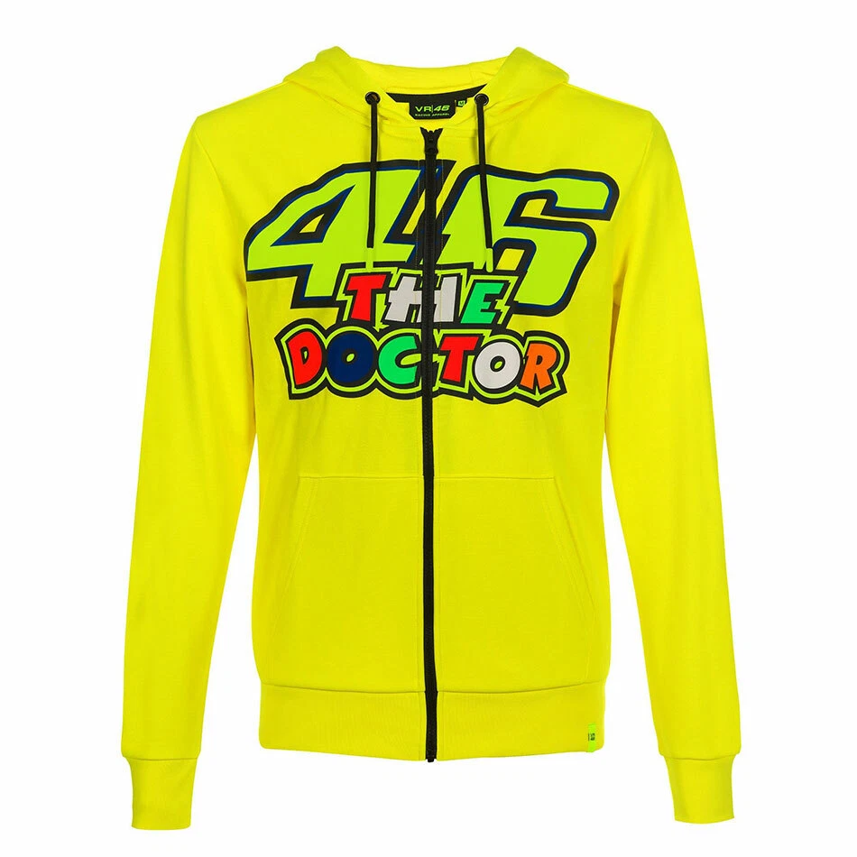 Felpa Homme VR46 Valentino Rossi The Doctor Jaune, Zip, Manches Longues, M - Photo 1/2