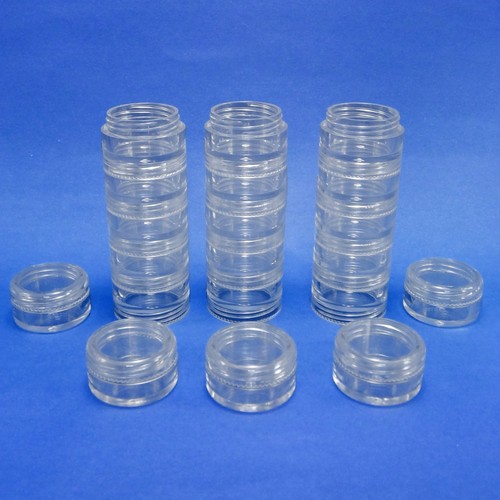 Clear Makeup Stackable Plastic Jar 5 gr Cosmetic Storage Containers Minerals New - Picture 5 of 6