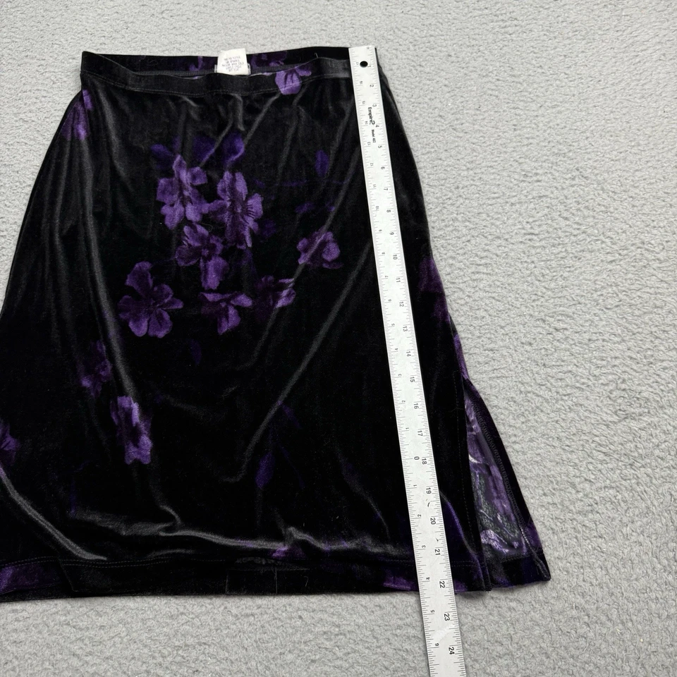 Heart Soul Skirt Womens Small Velvet Velour Floral Mini - Image 2 of 4
