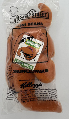 1999 Kelloggs Sesame Street Mini Beans Snuffleupagus Plush Toy Sealed Jim Henson