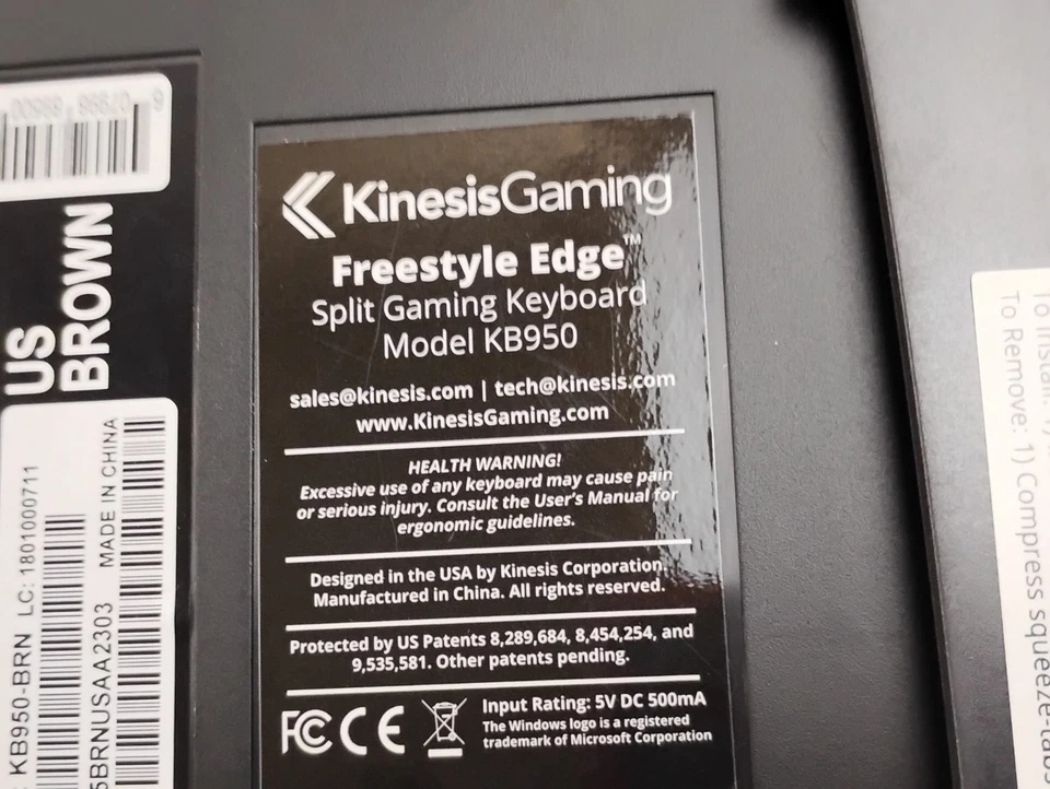 Teclado mecánico dividido Kinesis Gaming Freestyle Edge - KB950-BRN probado leer Foto 4 de 4