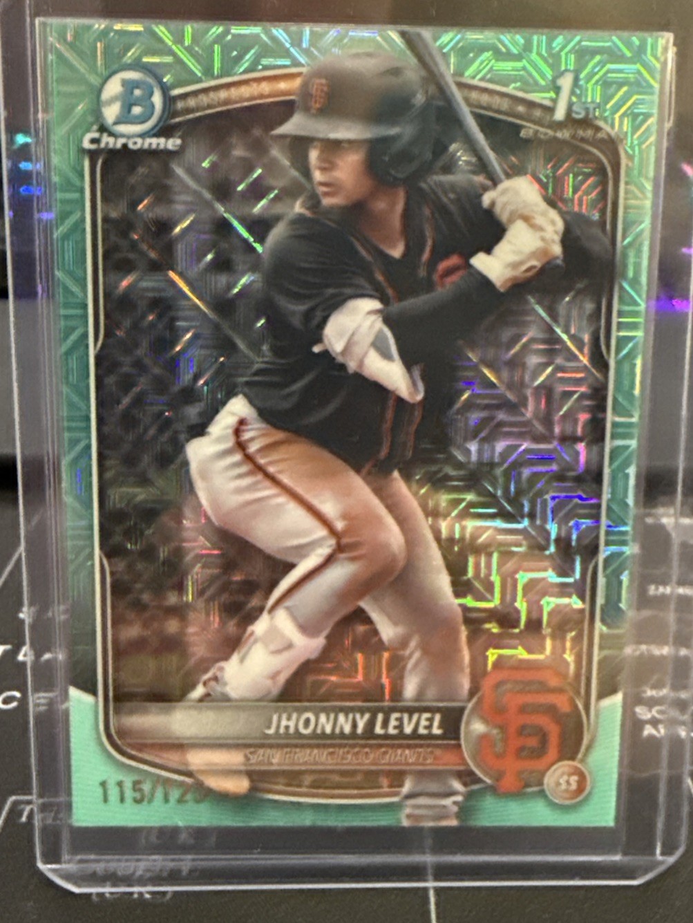2025 Bowman Chrome Prospects 1st Jhonny Level #BCP-147 Aqua Mojo Refractor /125