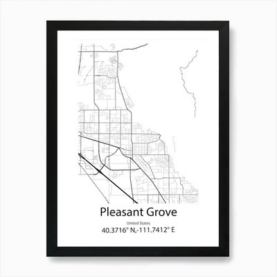 Pleasant Grove,United States Minima Framed Wall Art Poster Canvas Print Picture