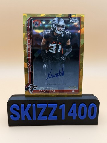 2025 Topps Chrome Sapphire Xavier Watts Rookie Autographs Gold Sapphire #/50