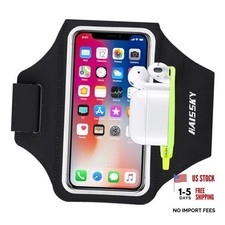 Running Armband with Earphone Bag Cell Phone Armband for iPhone 17 16 15 Pro
