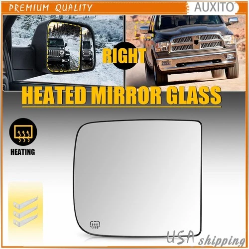 For 2009 - 2022 RAM Upper Towing Mirror Glass Heated Passenger Side 68067726AA S