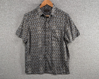 Tasso Elba Herren Geometric Funky Resort Seide/Viskose Knopf Hemd M