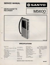 Sanyo M5600 Microcassette Recorder Service Manual