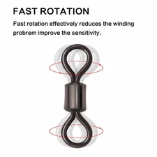 100/50x Rolling Barrel Swivel 220 lb Fishing Swivels Solid Ring # 3/0 &&