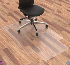 Clear Vinyl Office Chair Mat 48"x30" - Durable Floor Protector for Hardwood