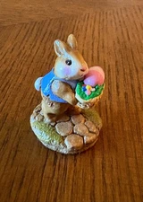 Wee Forest Folk Retired Figurine B12  - Tiny Easter Bunny 1985 Donna Petersen