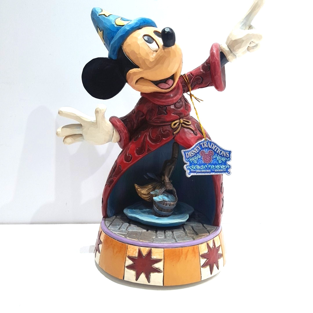MINT Disney Traditions Jim Shore Sorcerers Apprentice  Mickey Musical Light Up