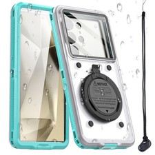AICase Waterproof Phone Case Underwater Pouch Dry Bag Blue Green for iPhone 15