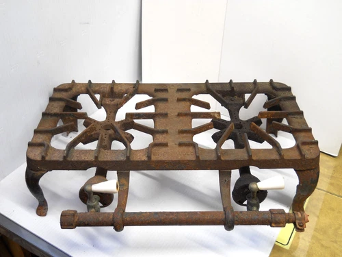 Griswold Cast Iron Dual Burner Stove No. 202 Gas Cooktop Vintage Camp Stove