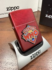 GENUINE Zippo Lighter DOCTOR WHO LOGO Emblem Candy Apple Red NEW IN BOX