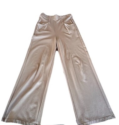 Max Studio London Camel Colored Trousers High Waist Pull On Buttons Medium