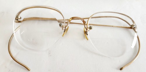 Shuron Rimway  1/10 12k Gold Fill Vintage Semi Rimless Eyeglasses W/Case  - Picture 2 of 19