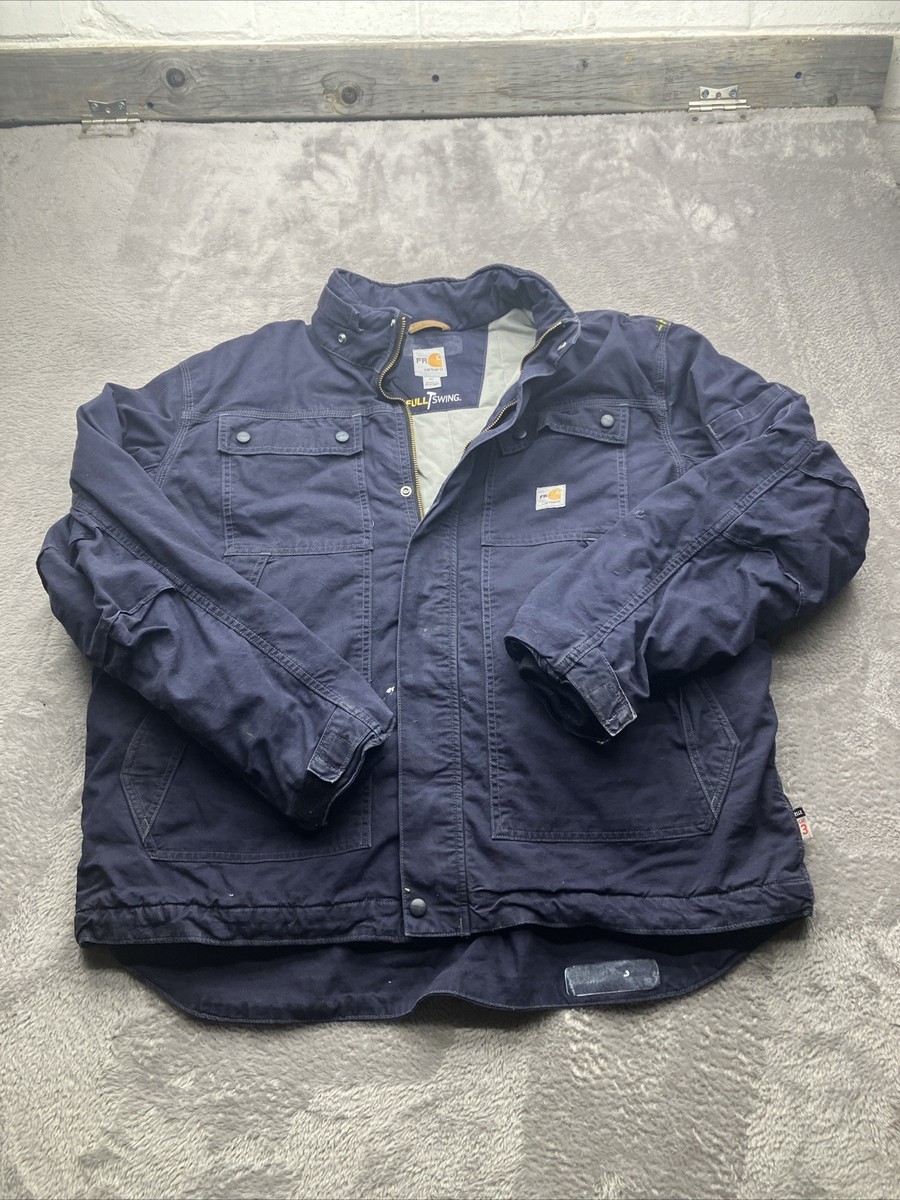 Carhartt Full Swing FR Jacket Mens XL Navy Flame Resistant